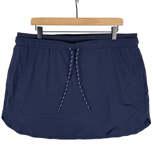 Athleta Crest Skort 16 Navy Ripstop High Rise Elastic Waist Pull On Stretch - Picture 1 of 8